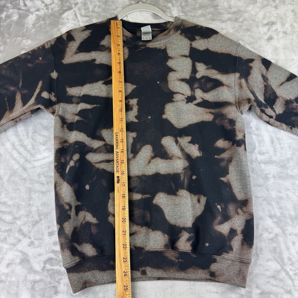 Gildan Heavy Blend Sweatshirt Youth XL Black Bleached Grunge 90's Unique (1253) - Picture 8 of 10